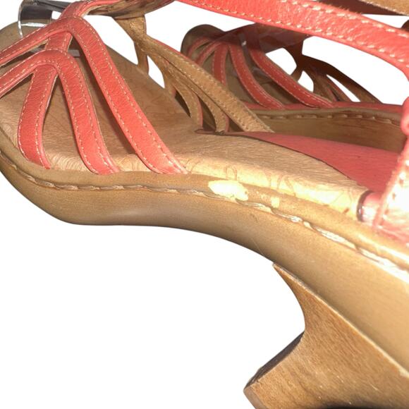 Sofft Coral Leather Strappy Sandals Size 8 – Comfortable Heeled Summer Shoes - Picture 5 of 11